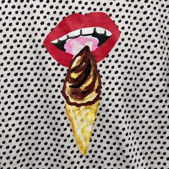 Vans x Kendra Dandy Women's Medium Sweatshirt Ice Cream Polka Dots Crew Neck - Picture 3 of 10